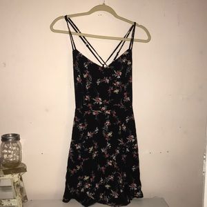 Black Floral Skater Dress